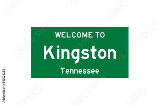 Kingston, Tennessee, USA. City limit sign on transparent background. 