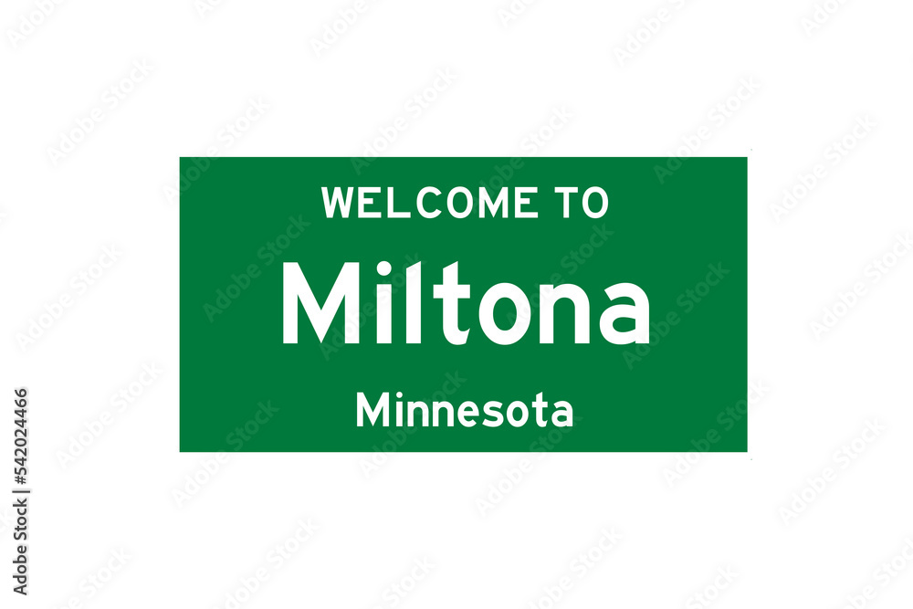 Miltona, Minnesota, USA. City limit sign on transparent background. Miltona, Minnesota, USA. City limit sign on transparent background.