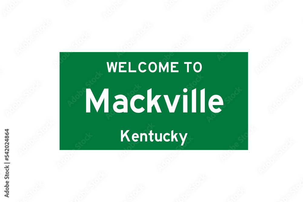 Mackville, Kentucky, USA. City limit sign on transparent background. Mackville, Kentucky, USA. City limit sign on transparent background.