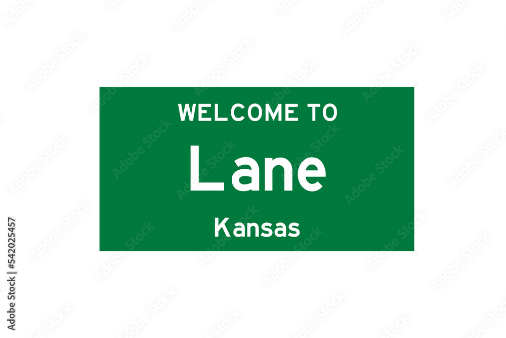 Lane, Kansas, USA. City limit sign on transparent background. Lane, Kansas, USA. City limit sign on transparent background.