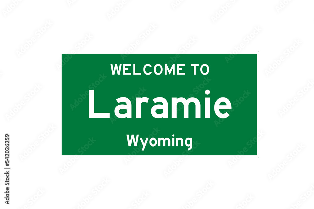 Laramie, Wyoming, USA. City limit sign on transparent background. Laramie, Wyoming, USA. City limit sign on transparent background.