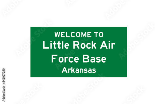 Little Rock Air Force Base, Arkansas, USA. City limit sign on transparent background.  photo