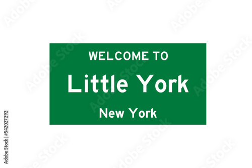Little York, New York, USA. City limit sign on transparent background.  photo