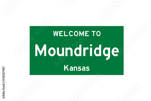 Moundridge, Kansas, USA. City limit sign on transparent background.  photo