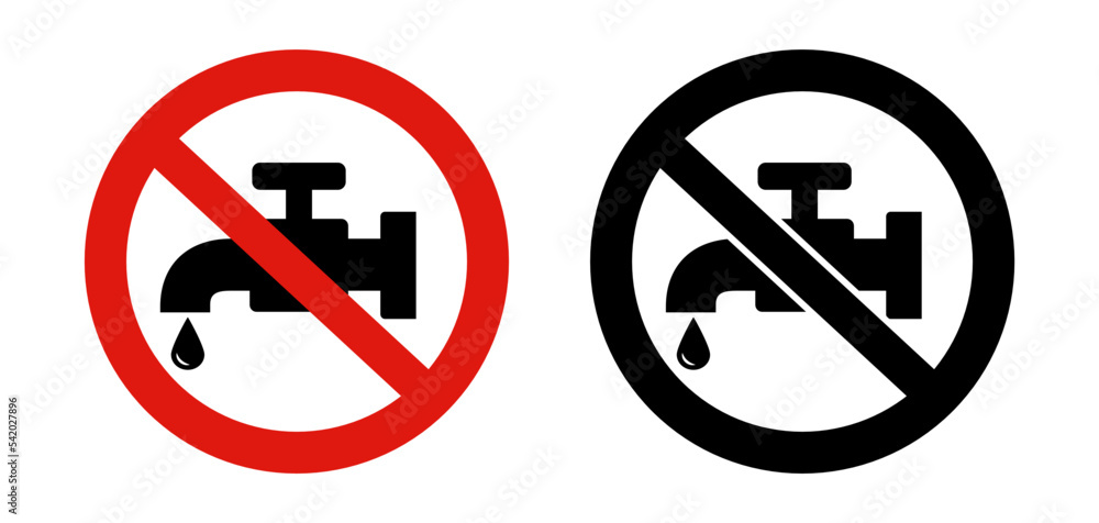 No water from faucet sign No water from faucet sign