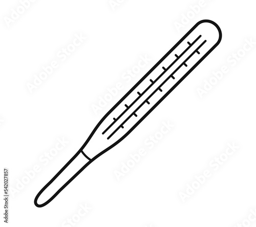 Medical mercury thermometer vector icon