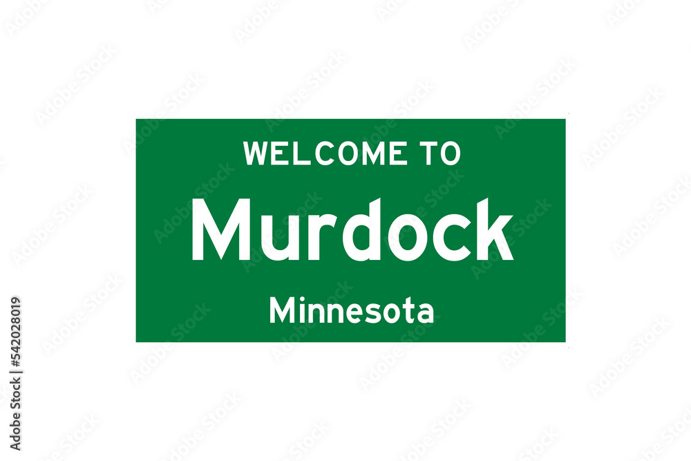 Murdock, Minnesota, USA. City limit sign on transparent background. Murdock, Minnesota, USA. City limit sign on transparent background.
