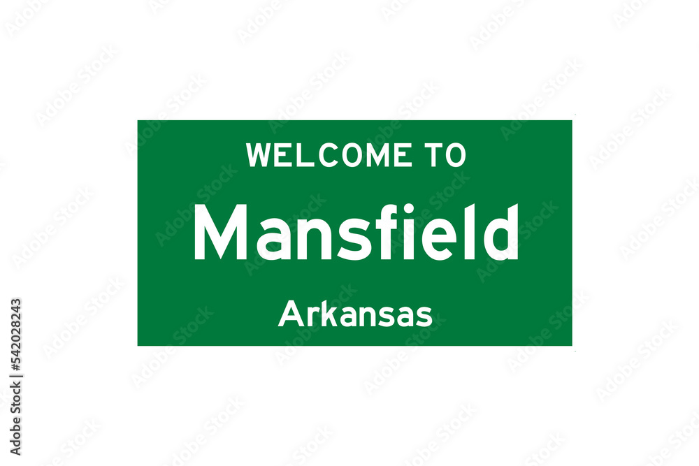 Mansfield, Arkansas, USA. City limit sign on transparent background. Mansfield, Arkansas, USA. City limit sign on transparent background.