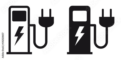 ofvs201 OutlineFilledVectorSign ofvs - electric car charging vector icon . car charger sign . e-mobility . isolated transparent . black outline and filled version . AI 10 / EPS 10 . g11541
