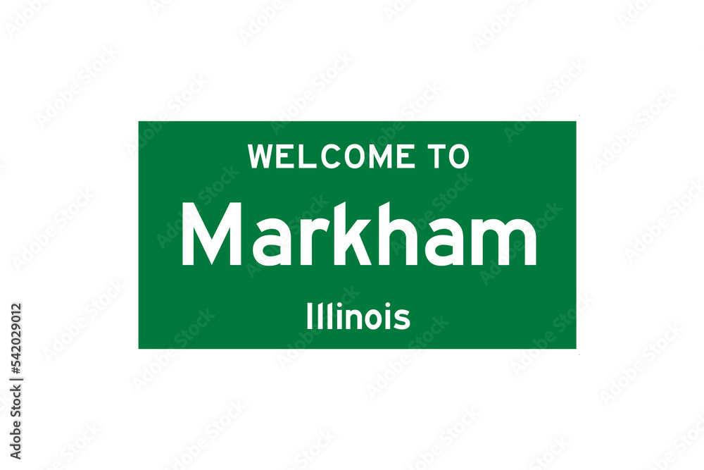 Markham, Illinois, USA. City limit sign on transparent background. Markham, Illinois, USA. City limit sign on transparent background.