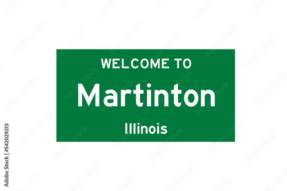 Martinton, Illinois, USA. City limit sign on transparent background. Martinton, Illinois, USA. City limit sign on transparent background.