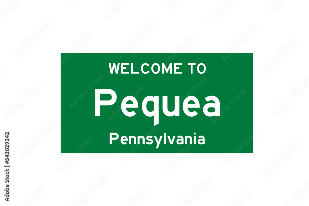 Pequea, Pennsylvania, USA. City limit sign on transparent background. Pequea, Pennsylvania, USA. City limit sign on transparent background.