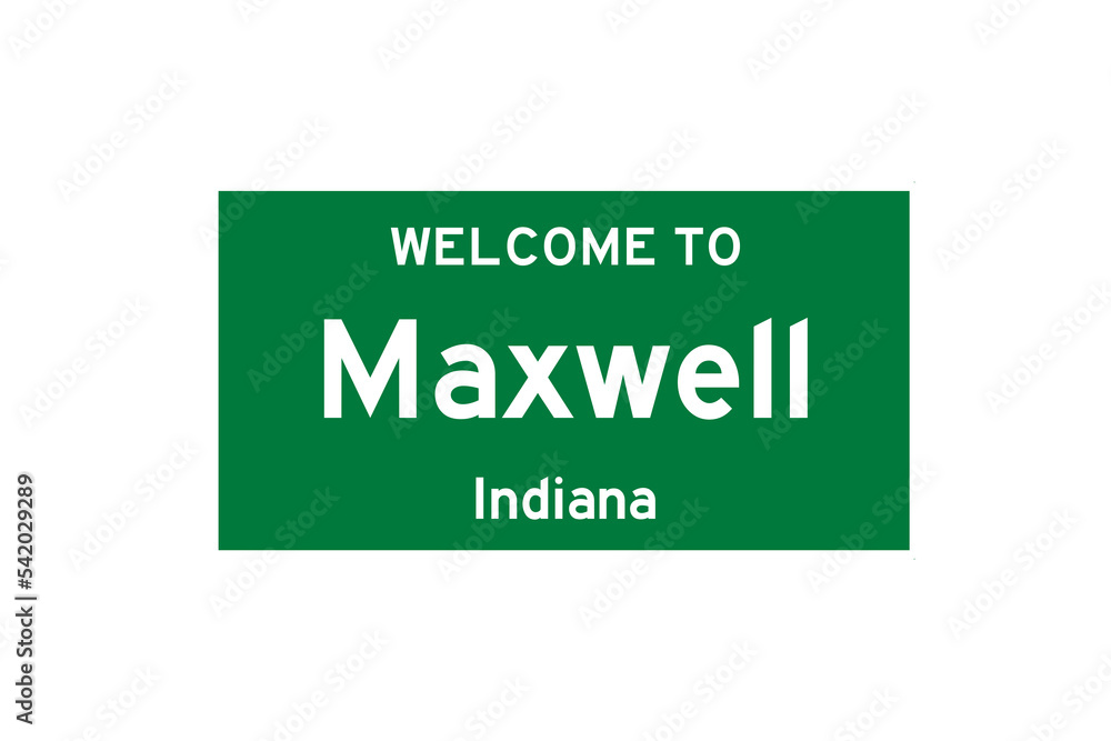 Maxwell, Indiana, USA. City limit sign on transparent background. Maxwell, Indiana, USA. City limit sign on transparent background.