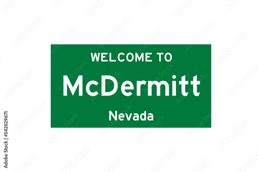 McDermitt, Nevada, USA. City limit sign on transparent background. McDermitt, Nevada, USA. City limit sign on transparent background.