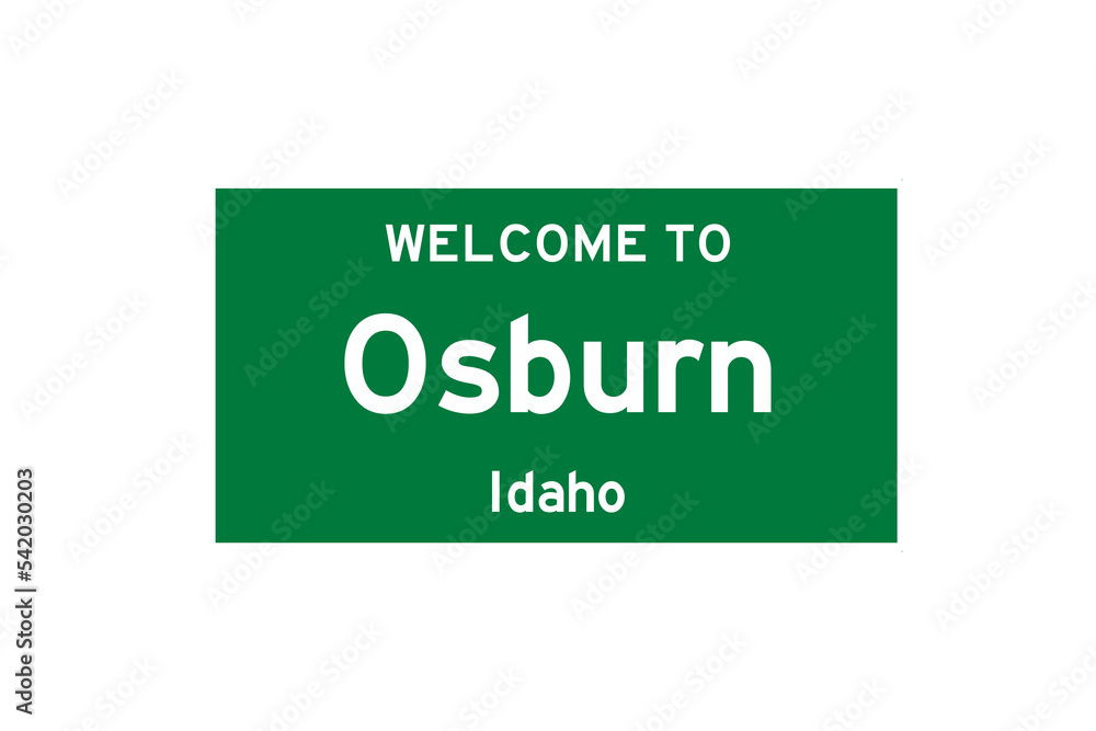Osburn, Idaho, USA. City limit sign on transparent background. Osburn, Idaho, USA. City limit sign on transparent background.