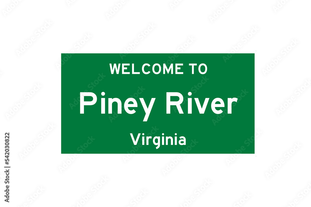 Piney River, Virginia, USA. City limit sign on transparent background. Piney River, Virginia, USA. City limit sign on transparent background.