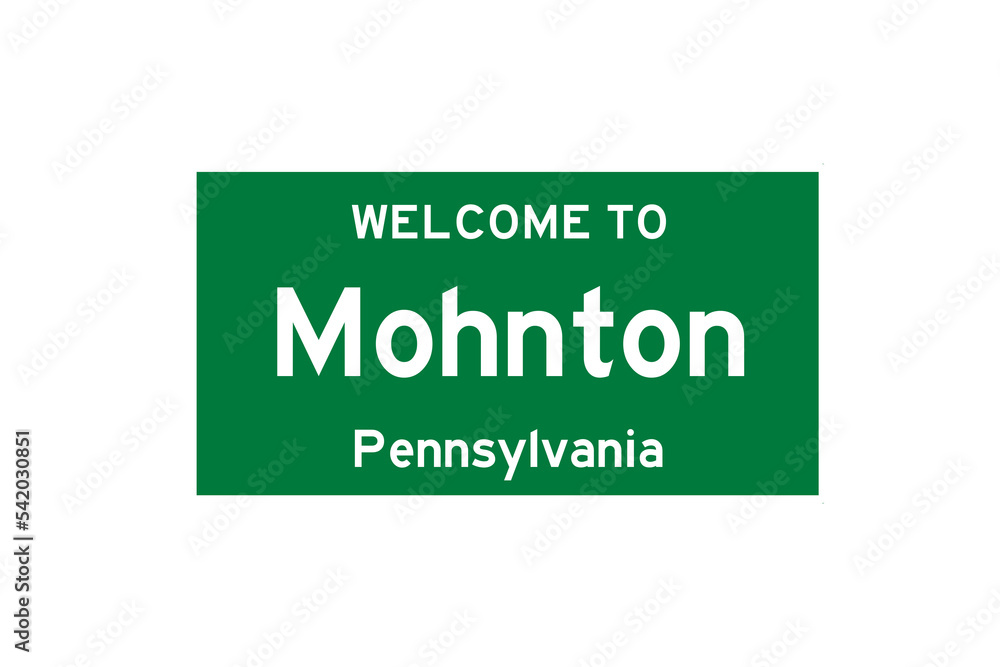 Mohnton, Pennsylvania, USA. City limit sign on transparent background. Mohnton, Pennsylvania, USA. City limit sign on transparent background.