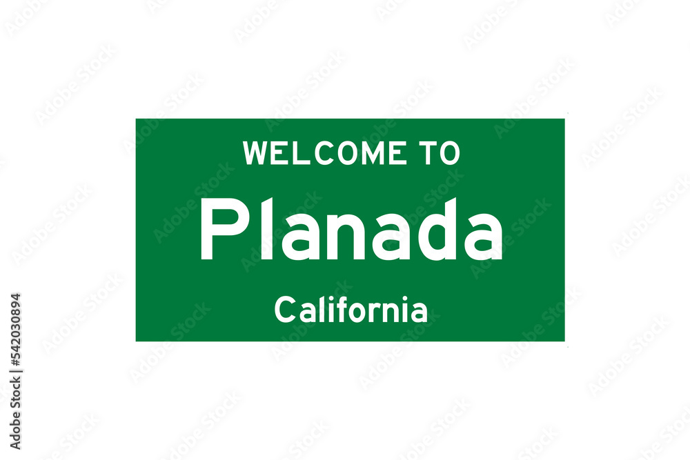 Planada, California, USA. City limit sign on transparent background. Planada, California, USA. City limit sign on transparent background.