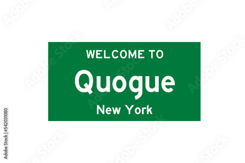 Obraz na płótnie Quogue, New York, USA. City limit sign on transparent background. w salonie