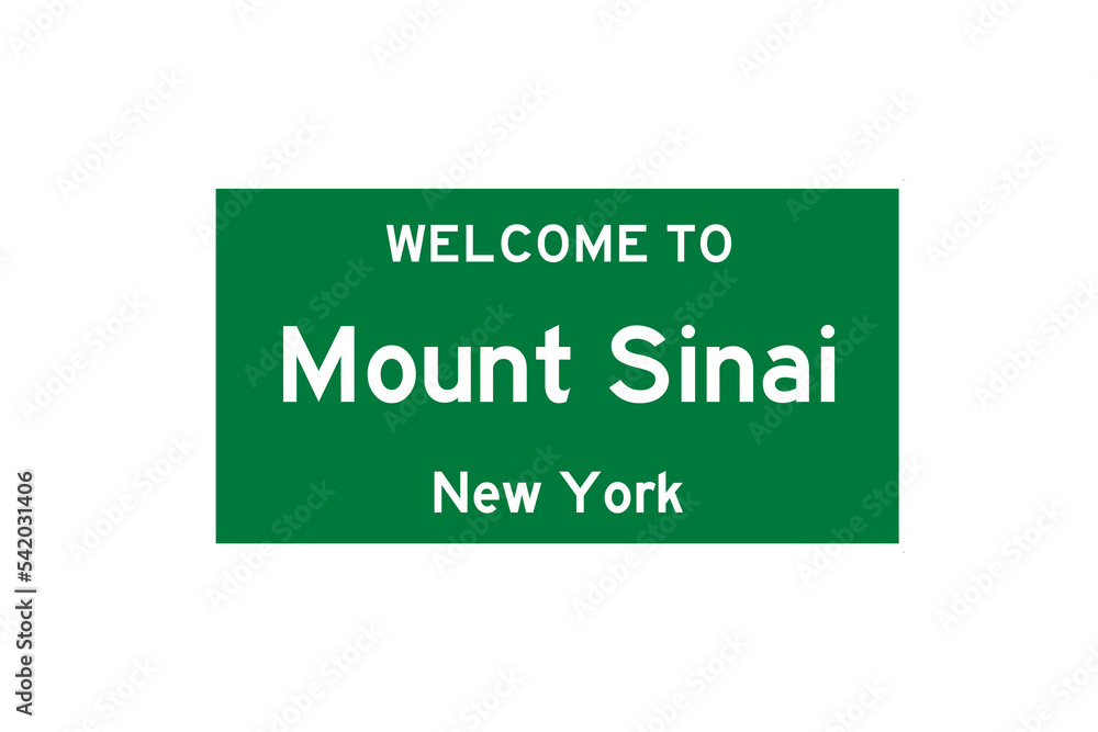 Mount Sinai, New York, USA. City limit sign on transparent background. Mount Sinai, New York, USA. City limit sign on transparent background.