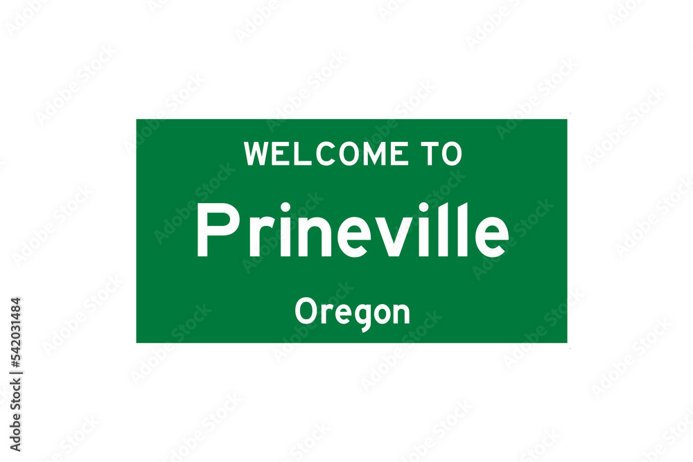 Prineville, Oregon, USA. City limit sign on transparent background. Prineville, Oregon, USA. City limit sign on transparent background.