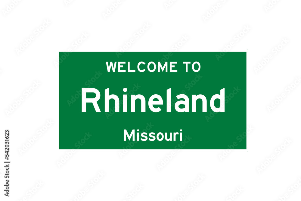 Rhineland, Missouri, USA. City limit sign on transparent background. Rhineland, Missouri, USA. City limit sign on transparent background.