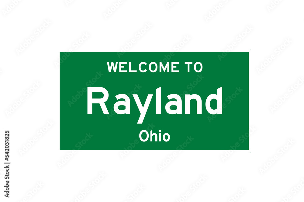 Rayland, Ohio, USA. City limit sign on transparent background. Rayland, Ohio, USA. City limit sign on transparent background.