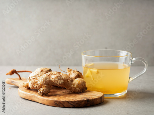 Fresh ginger and ginger tea