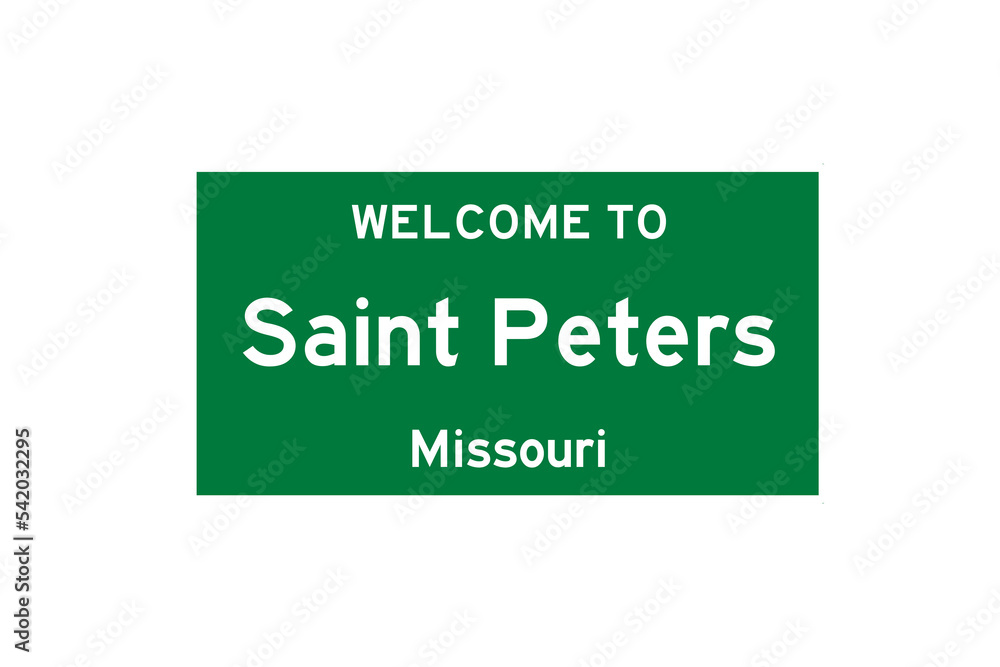Saint Peters, Missouri, USA. City limit sign on transparent background. Saint Peters, Missouri, USA. City limit sign on transparent background.