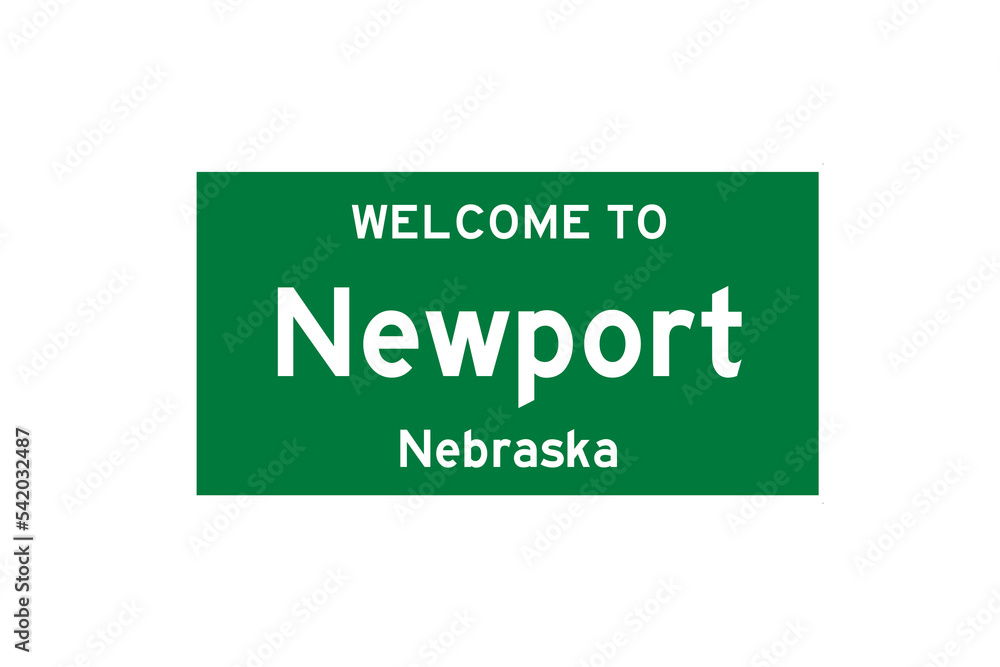 Newport, Nebraska, USA. City limit sign on transparent background. Newport, Nebraska, USA. City limit sign on transparent background.