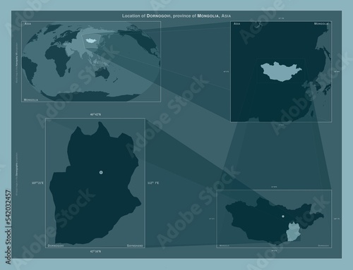 Dornogovi, Mongolia. Described location diagram photo