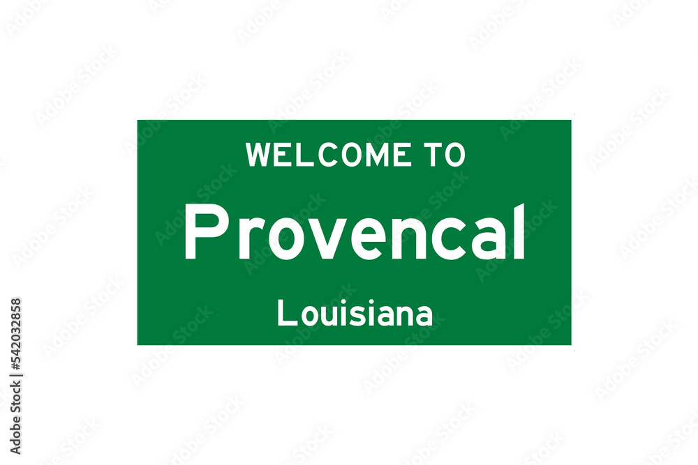 Provencal, Louisiana, USA. City limit sign on transparent background. Provencal, Louisiana, USA. City limit sign on transparent background.