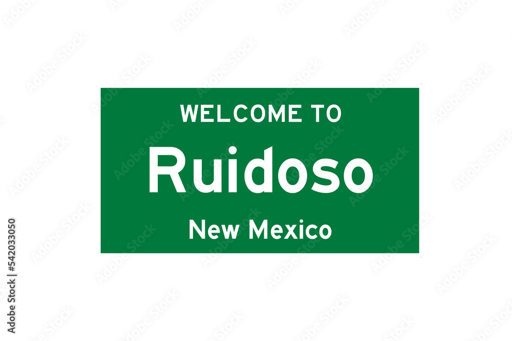 Ruidoso, New Mexico, USA. City limit sign on transparent background. Ruidoso, New Mexico, USA. City limit sign on transparent background.