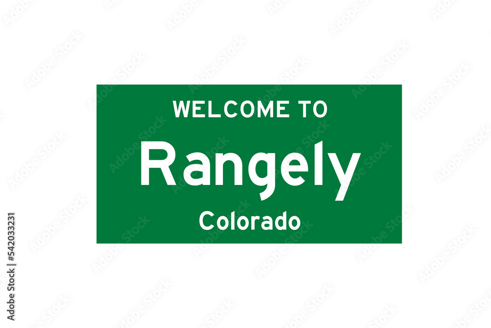 Rangely, Colorado, USA. City limit sign on transparent background. Rangely, Colorado, USA. City limit sign on transparent background.