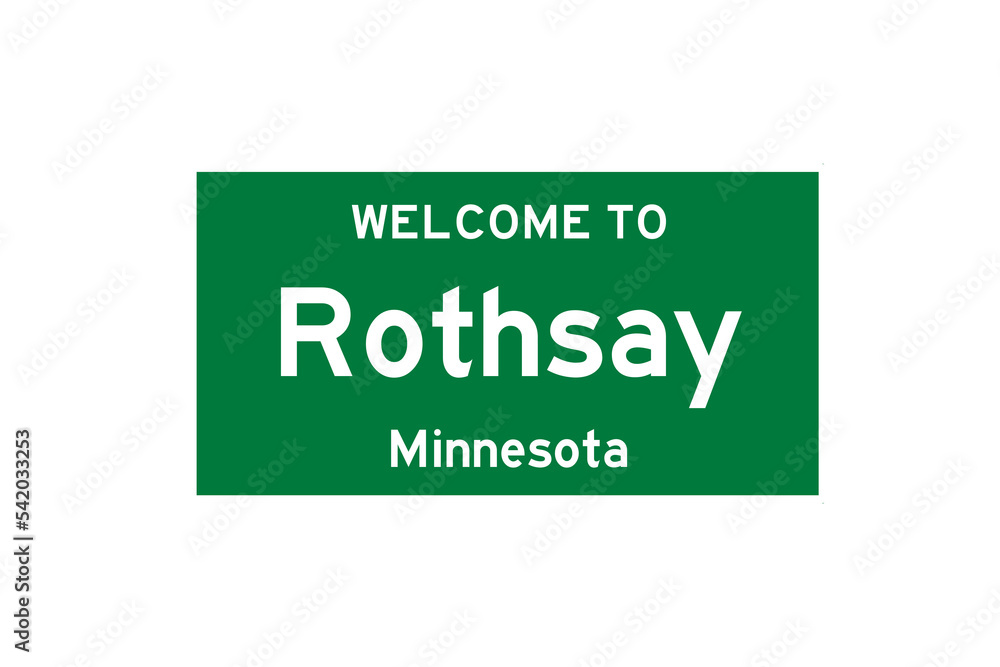 Rothsay, Minnesota, USA. City limit sign on transparent background. Rothsay, Minnesota, USA. City limit sign on transparent background.