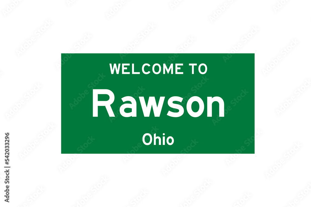 Rawson, Ohio, USA. City limit sign on transparent background. Rawson, Ohio, USA. City limit sign on transparent background.