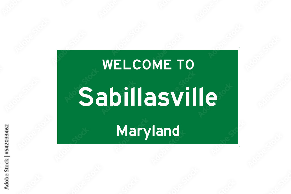 Sabillasville, Maryland, USA. City limit sign on transparent background. Sabillasville, Maryland, USA. City limit sign on transparent background.