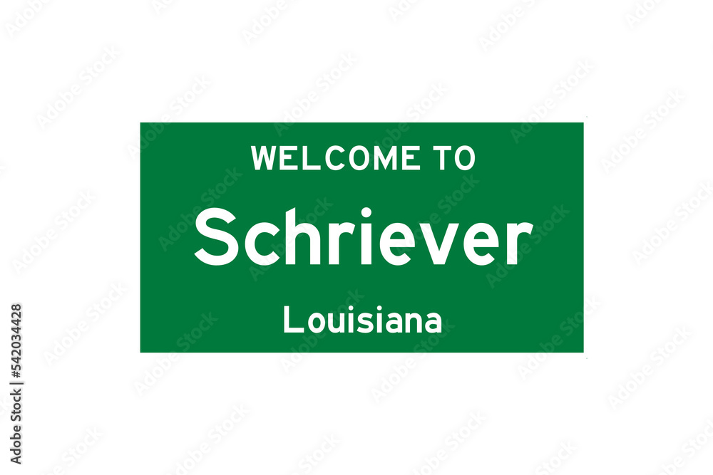 Schriever, Louisiana, USA. City limit sign on transparent background. Schriever, Louisiana, USA. City limit sign on transparent background.