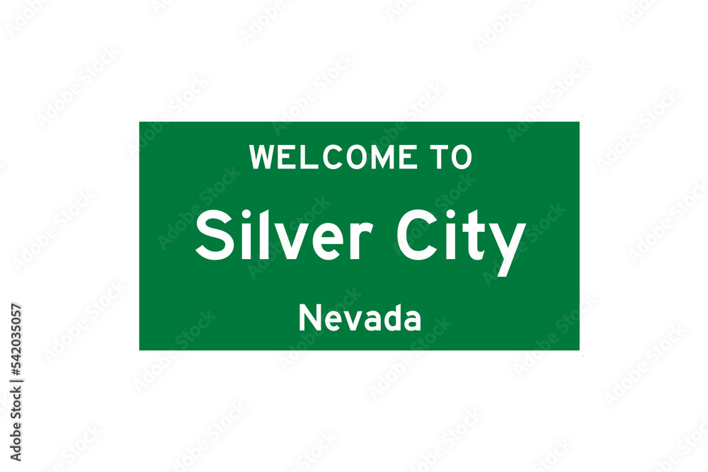 Silver City, Nevada, USA. City limit sign on transparent background. Silver City, Nevada, USA. City limit sign on transparent background.