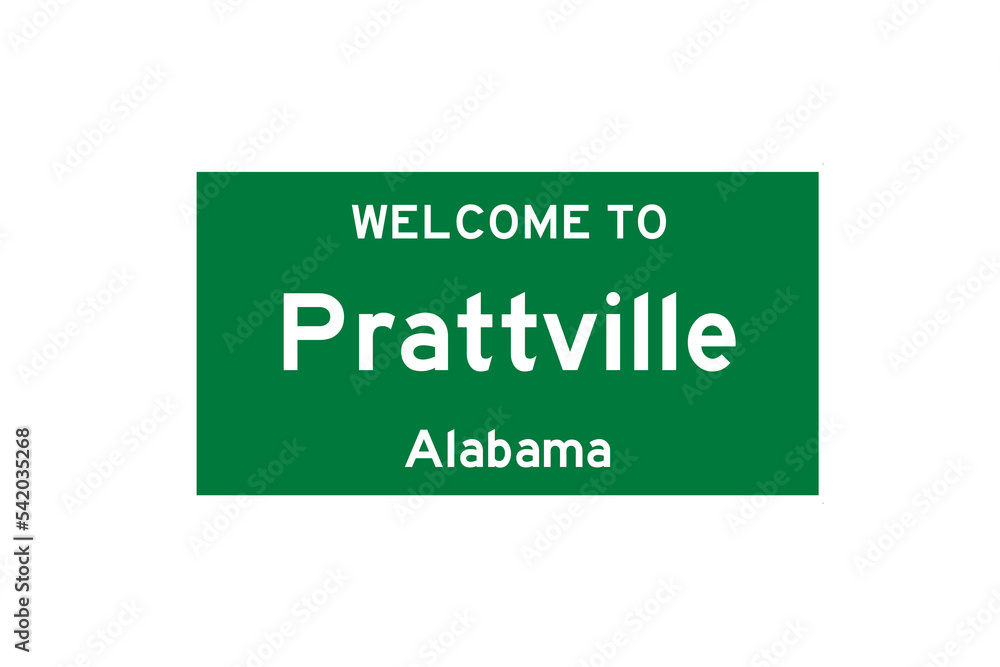 Prattville, Alabama, USA. City limit sign on transparent background. Prattville, Alabama, USA. City limit sign on transparent background.