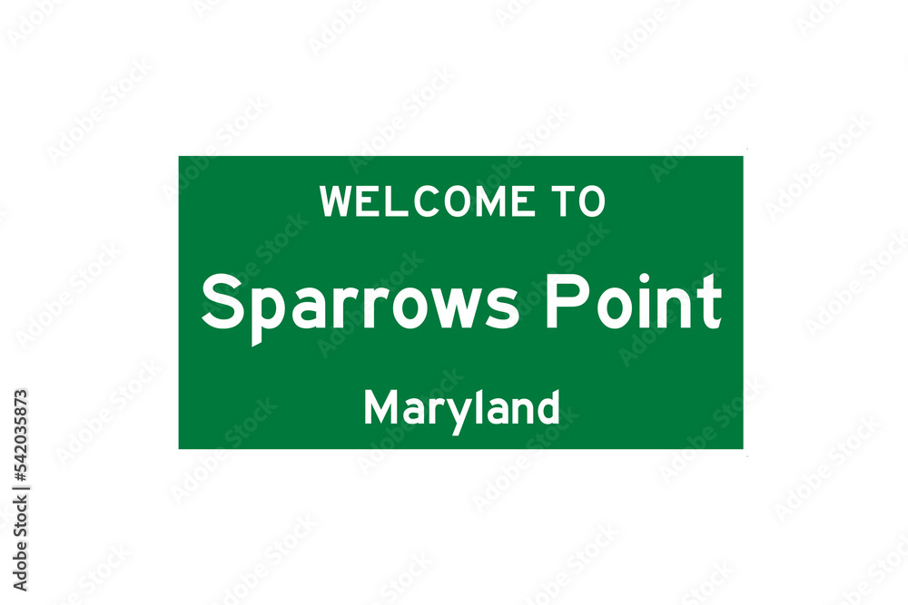 Sparrows Point, Maryland, USA. City limit sign on transparent background. Sparrows Point, Maryland, USA. City limit sign on transparent background.