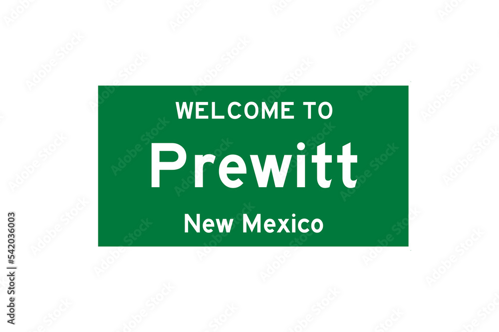 Prewitt, New Mexico, USA. City limit sign on transparent background. Prewitt, New Mexico, USA. City limit sign on transparent background.