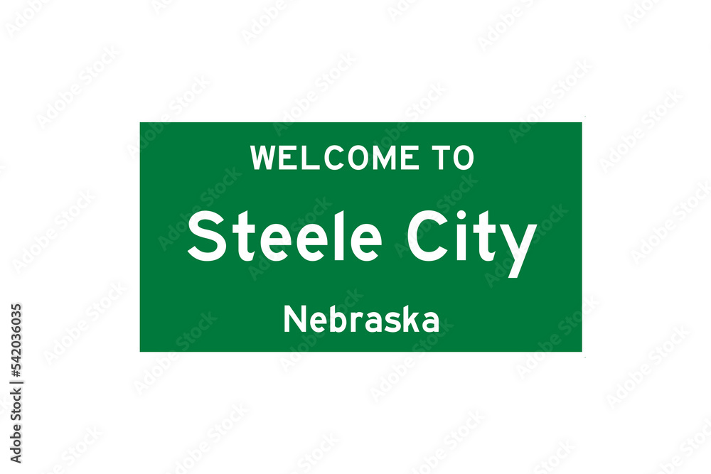 Steele City, Nebraska, USA. City limit sign on transparent background. Steele City, Nebraska, USA. City limit sign on transparent background.