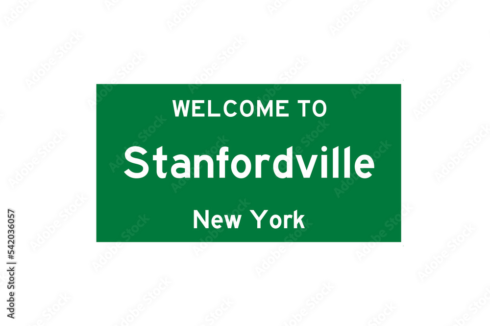 Stanfordville, New York, USA. City limit sign on transparent background. Stanfordville, New York, USA. City limit sign on transparent background.