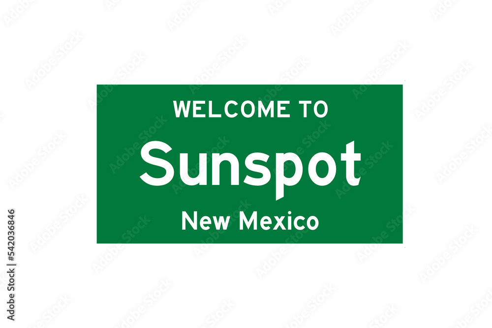 Sunspot, New Mexico, USA. City limit sign on transparent background. Sunspot, New Mexico, USA. City limit sign on transparent background.