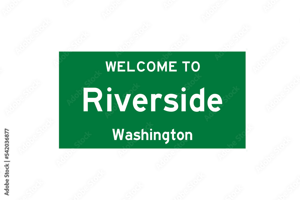 Riverside, Washington, USA. City limit sign on transparent background. Riverside, Washington, USA. City limit sign on transparent background.