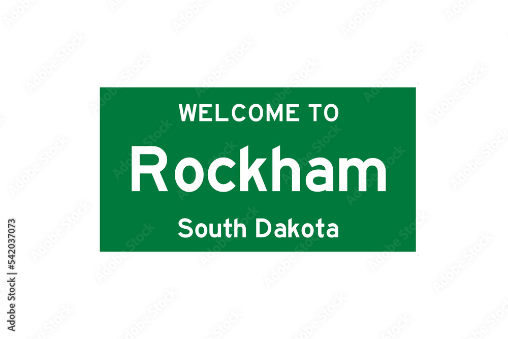 Rockham, South Dakota, USA. City limit sign on transparent background. Rockham, South Dakota, USA. City limit sign on transparent background.