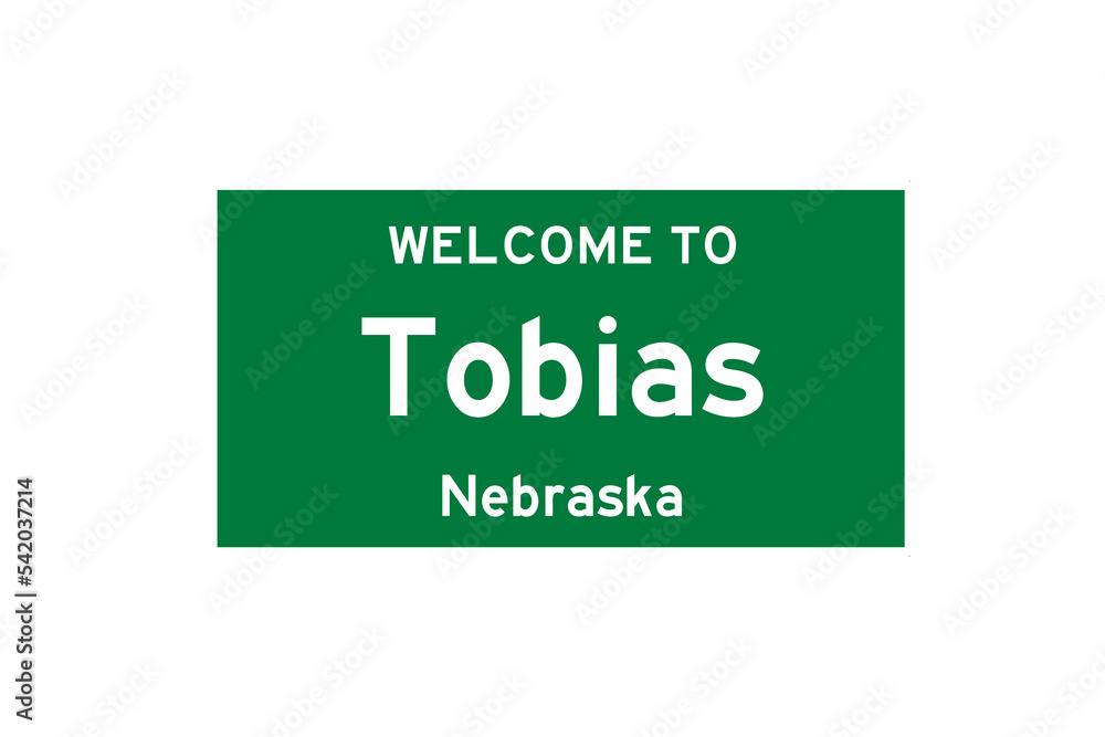 Tobias, Nebraska, USA. City limit sign on transparent background. Tobias, Nebraska, USA. City limit sign on transparent background.