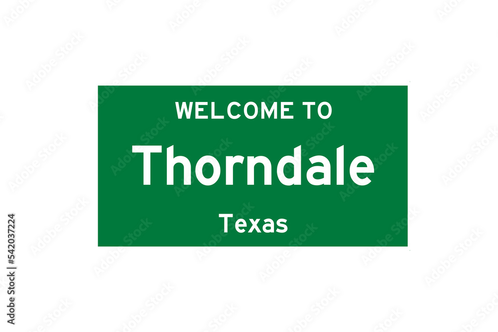 Thorndale, Texas, USA. City limit sign on transparent background. Thorndale, Texas, USA. City limit sign on transparent background.