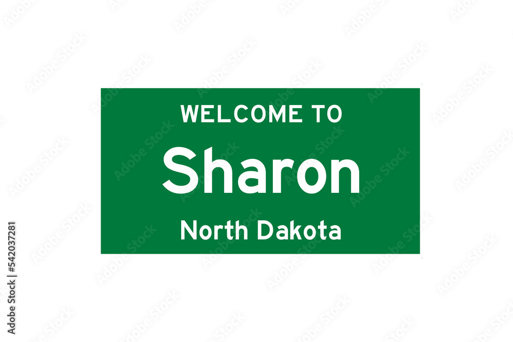 Sharon, North Dakota, USA. City limit sign on transparent background. Sharon, North Dakota, USA. City limit sign on transparent background.